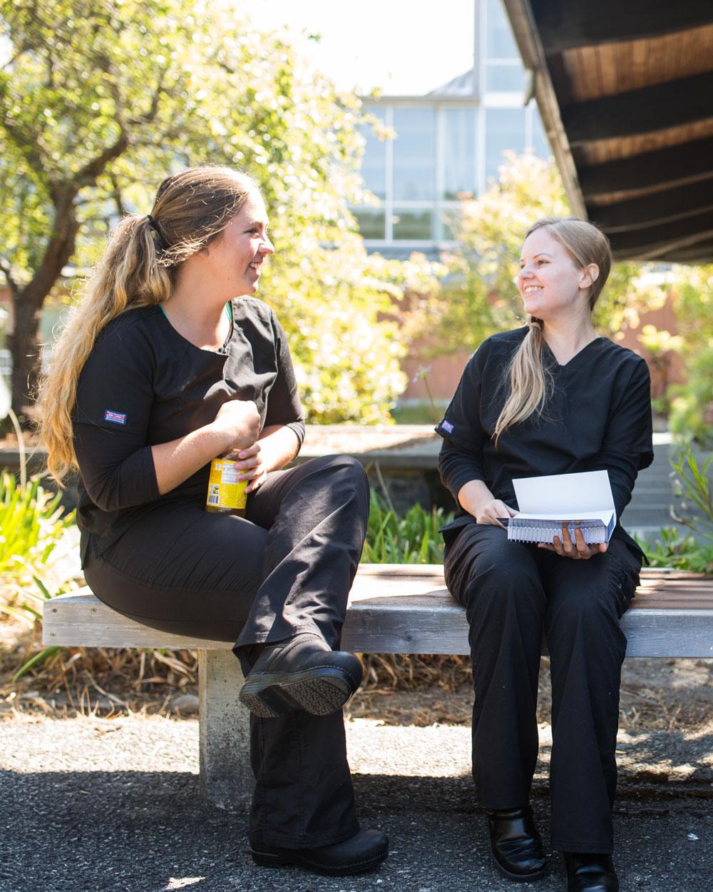 students talking